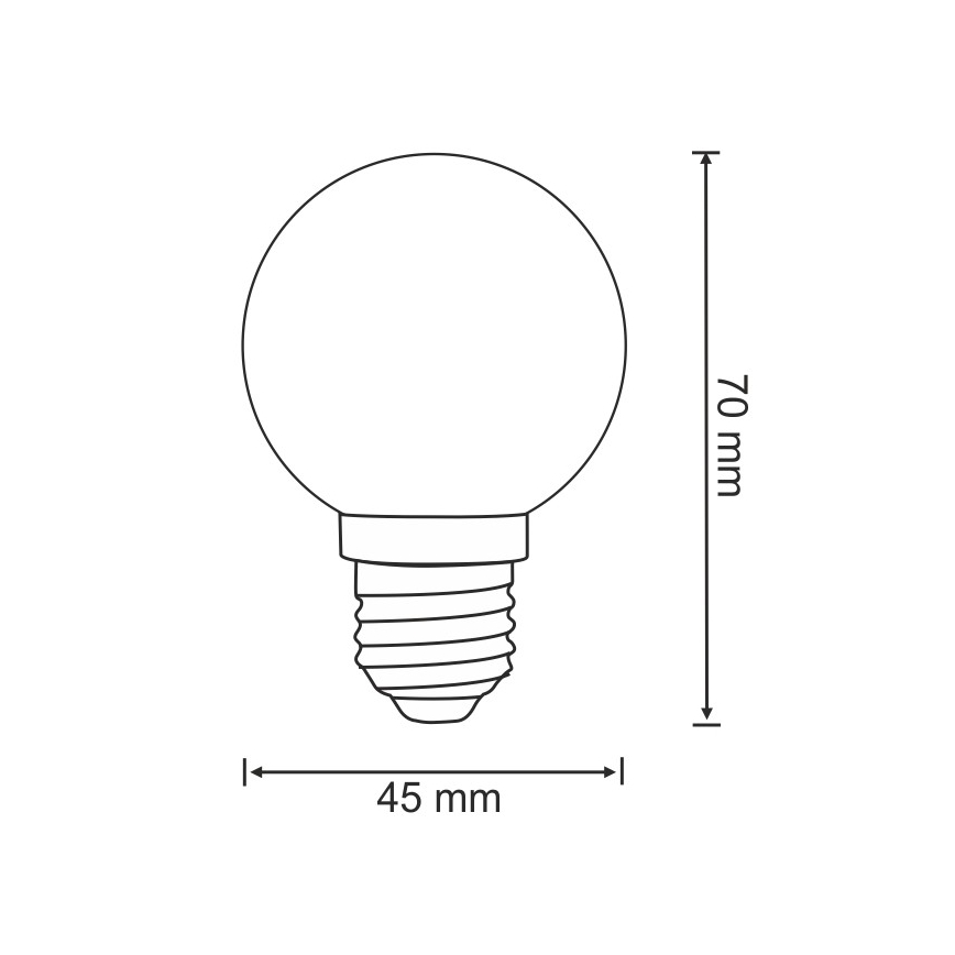 2x LED-pære PARTY E27/0,5W/36V grøn