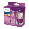 2x LED-pære VINTAGE Philips A60 E27/4,3W/230V 2700K