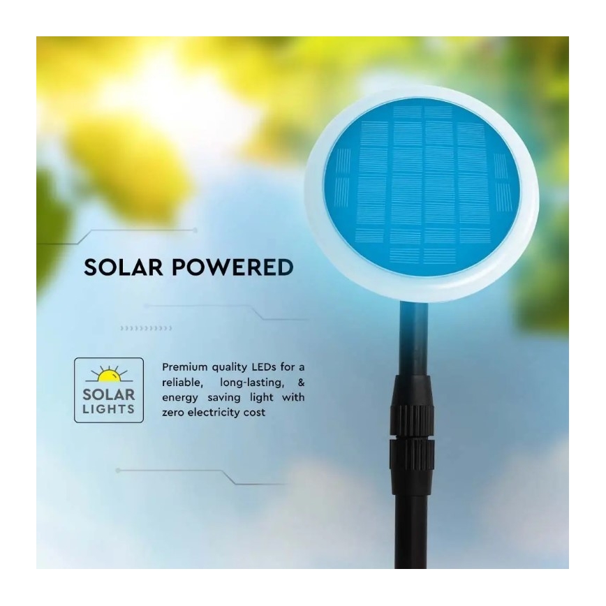 2x LED solcellelampe justerbar GARDEN LED/3W/5V 42-80 cm 3000K IP65 1000 mAh