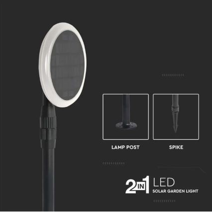 2x LED solcellelampe justerbar GARDEN LED/3W/5V 42-80 cm 3000K IP65 1000 mAh