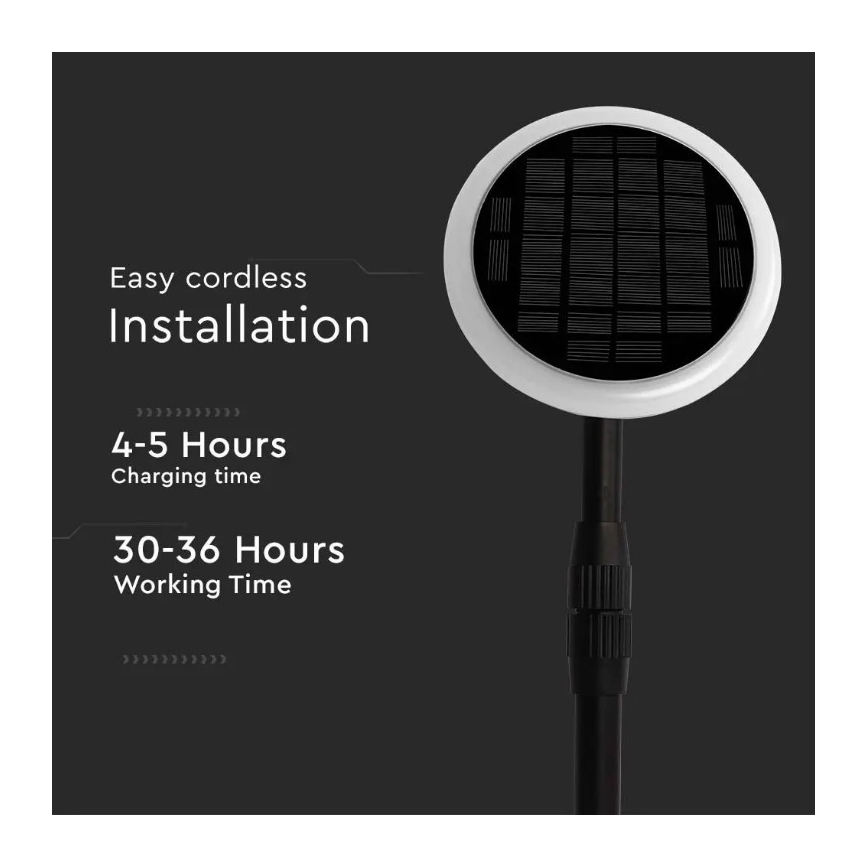 2x LED solcellelampe justerbar GARDEN LED/3W/5V 42-80 cm 3000K IP65 1000 mAh
