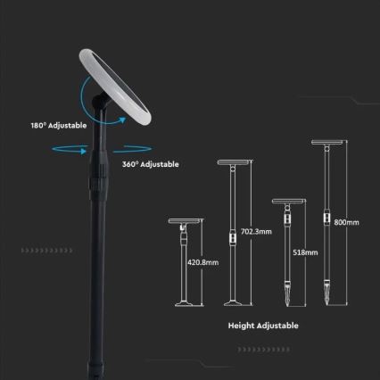 2x LED solcellelampe justerbar GARDEN LED/3W/5V 42-80 cm 3000K IP65 1000 mAh