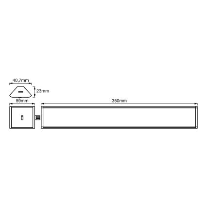 Ledvance - 2x LED underskabslampe med sensor dæmpbar CORNER 2xLED/4,5W/230V