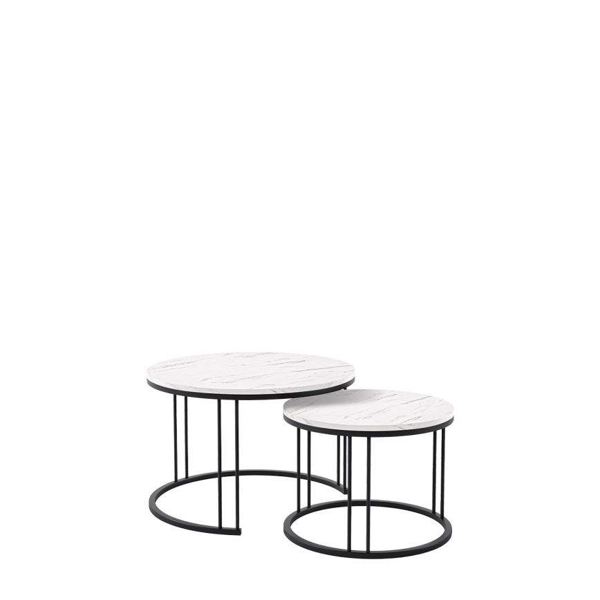 2x Sofabord RAGNAR sort/hvid