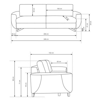 3-personers sofa AVESTA i blå