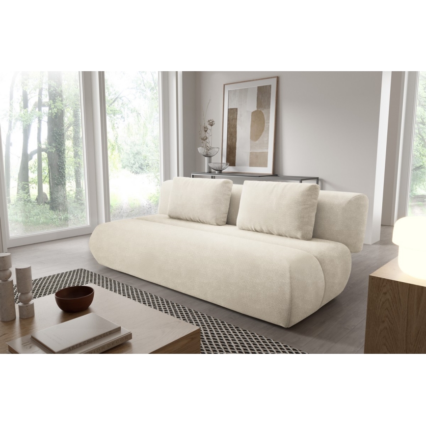 3-personers sofa foldbar FANO cremefarvet