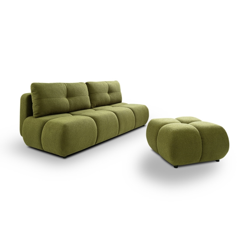3-personers sofa foldbar med opbevaringsplads NUORO grøn