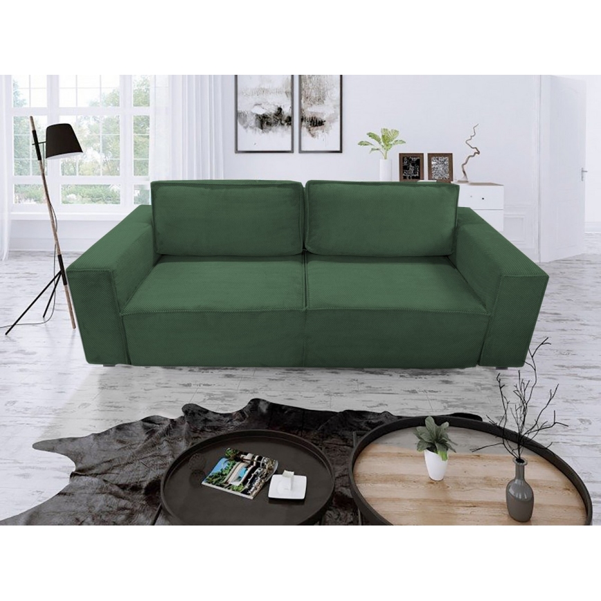 3-personers sofa foldbar med opbevaringsplads RONDA grøn