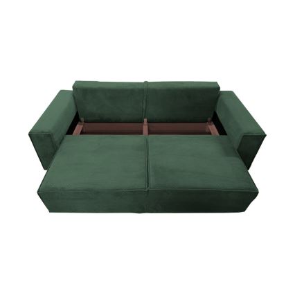3-personers sofa foldbar med opbevaringsplads RONDA grøn
