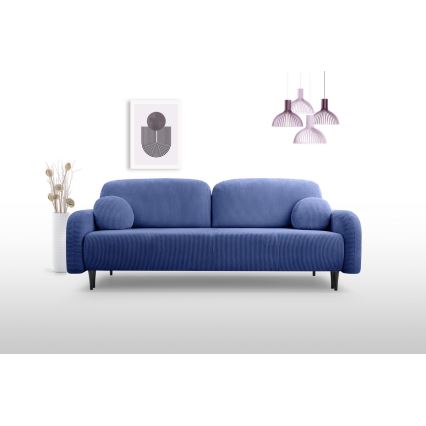 3-personers sofa foldbar og polstret CLOUDY blå