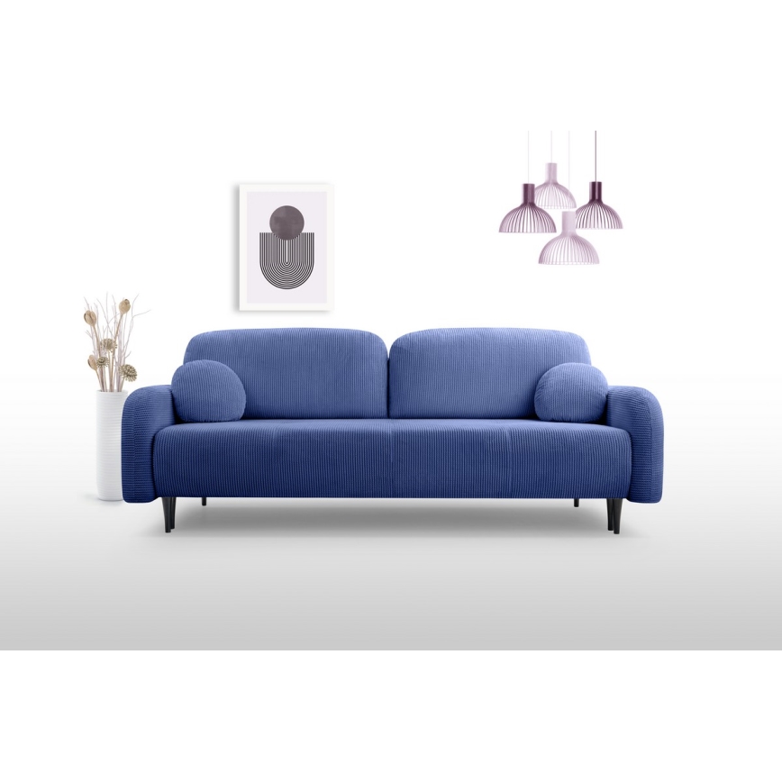3-personers sofa foldbar og polstret CLOUDY blå