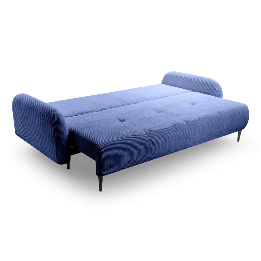 3-personers sofa foldbar og polstret CLOUDY blå