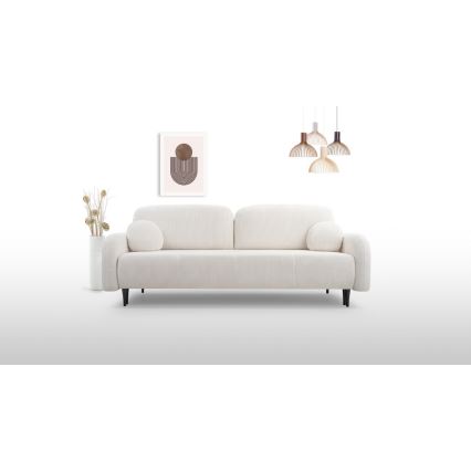 3-personers sofa foldbar og polstret CLOUDY cremefarvet