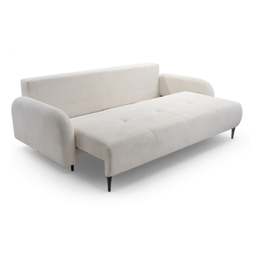 3-personers sofa foldbar og polstret CLOUDY cremefarvet