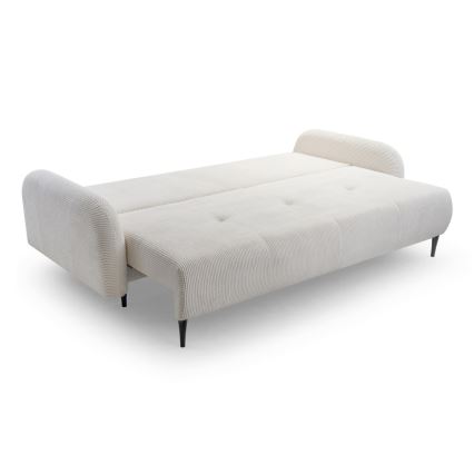 3-personers sofa foldbar og polstret CLOUDY cremefarvet