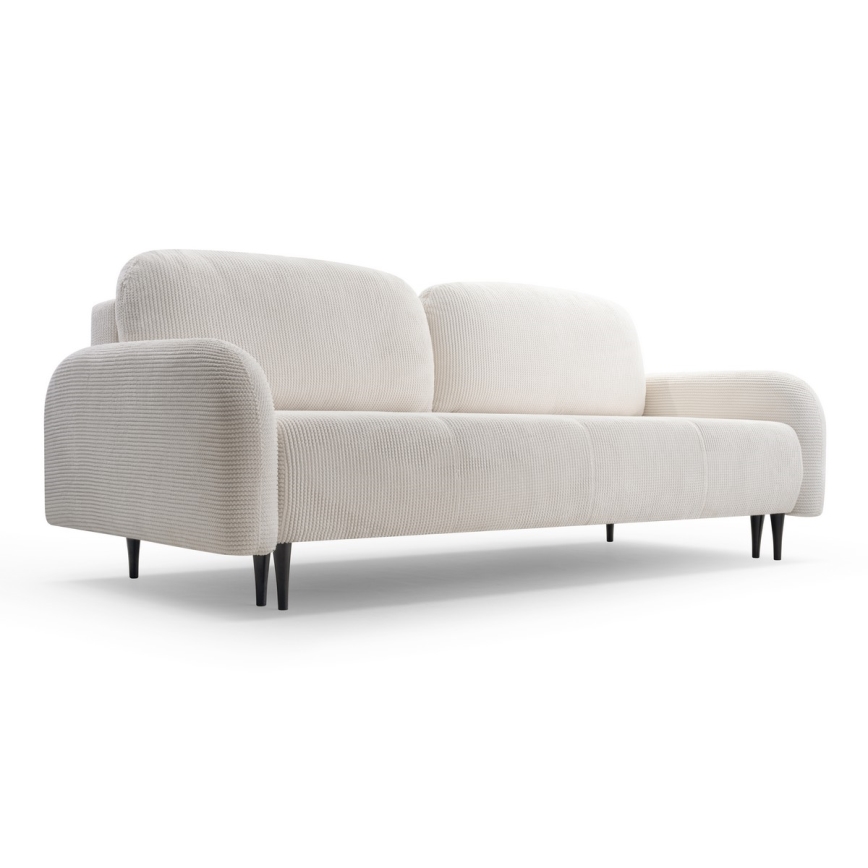 3-personers sofa foldbar og polstret CLOUDY cremefarvet