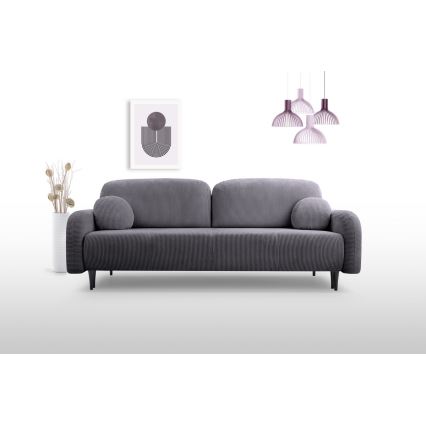 3-personers sofa foldbar og polstret CLOUDY grå