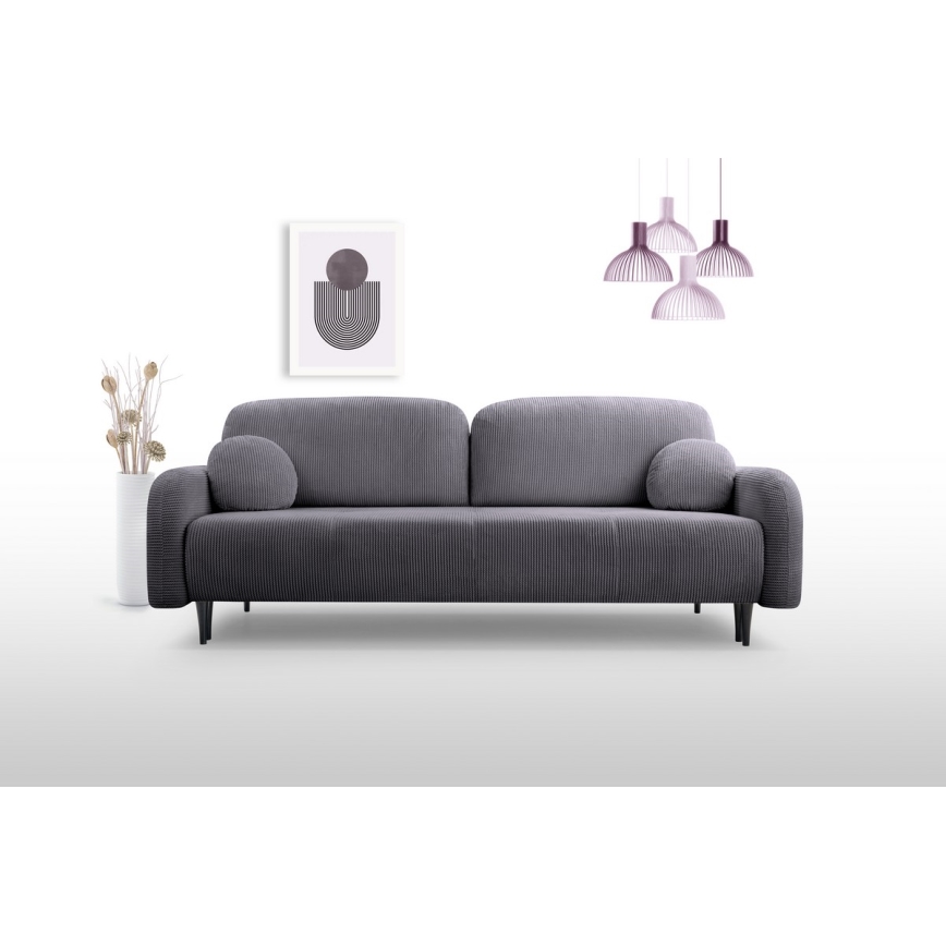 3-personers sofa foldbar og polstret CLOUDY grå