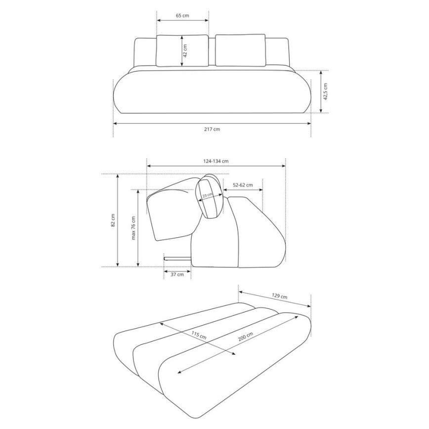 3-personers sovesofa FANO i creme