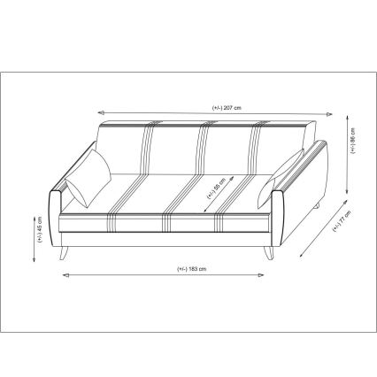 3-personers sovesofa KORFU beige