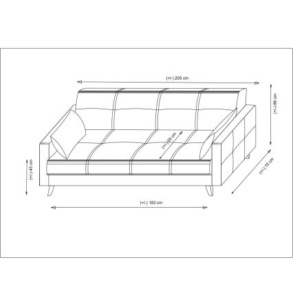 3-personers sovesofa KORFU lys grå