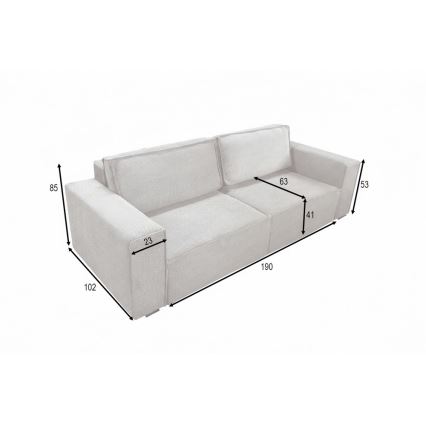 3-personers sovesofa med opbevaringsplads RONDA beige