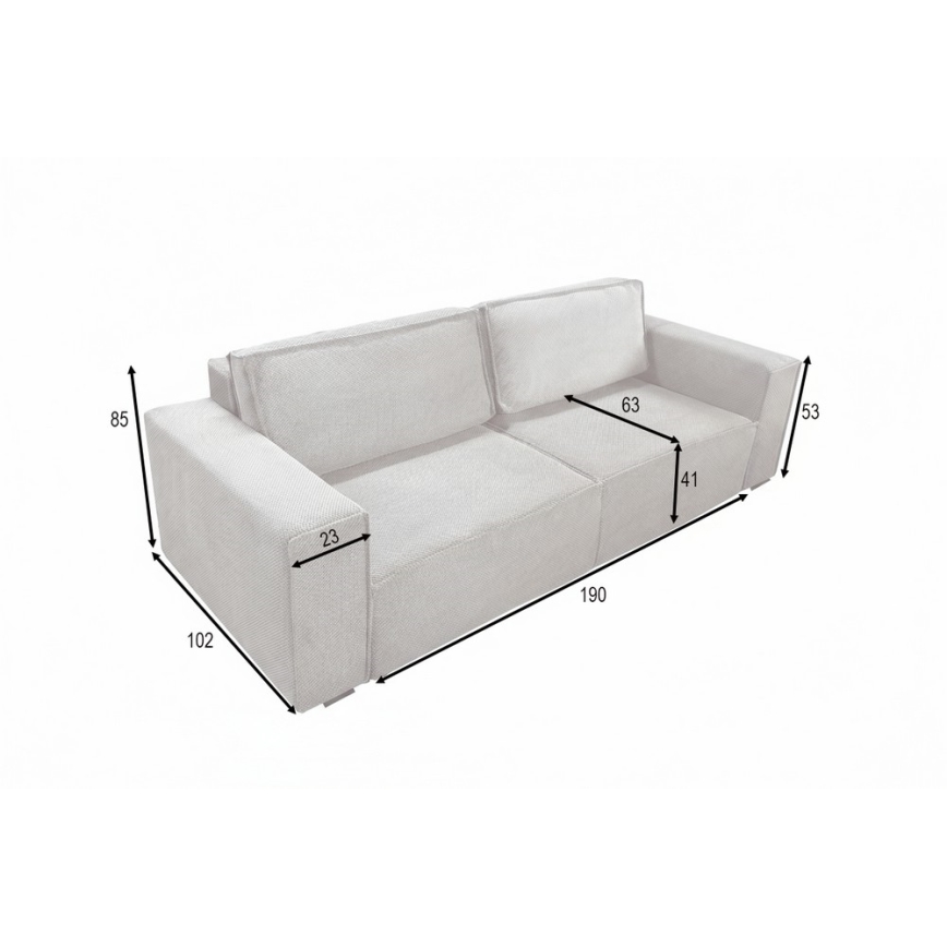3-personers sovesofa med opbevaringsplads RONDA beige