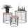 3x Blomsterkrukke diameter 19/23/28 cm sort/beige