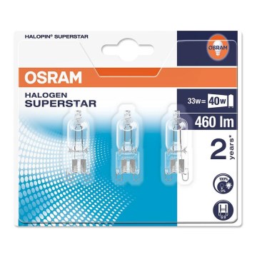 3x Halogenpære HALOPIN G9/33W/230V 2700K - Osram