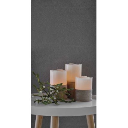 3x LED juledekoration 3xLED/3x3AAA + fjernbetjening