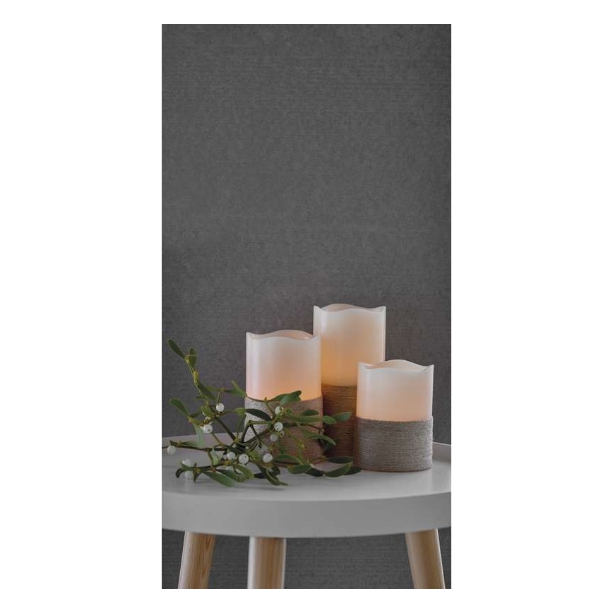 3x LED juledekoration 3xLED/3x3AAA + fjernbetjening