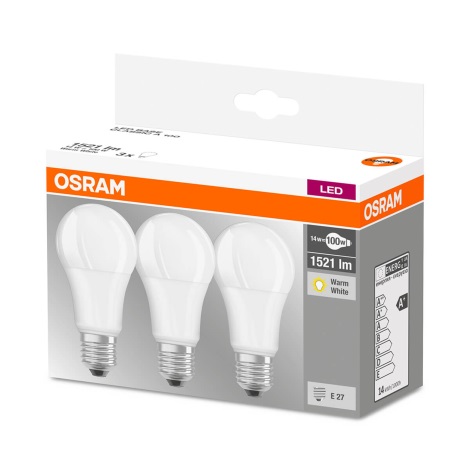 3x LED-pære A60 E27/13W/230V 2700K - Osram