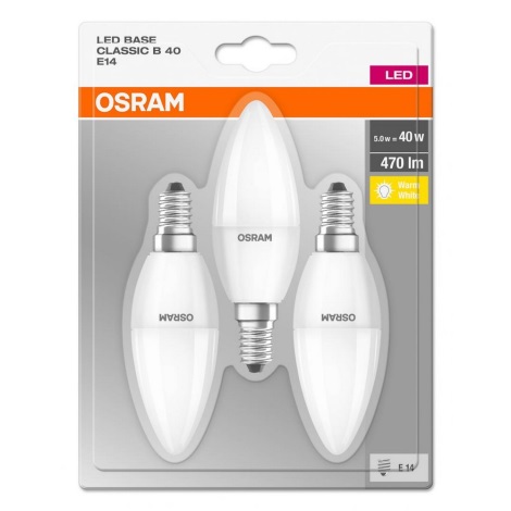 3x LED-pære BASE E14/5,7W/230V 2700K - Osram