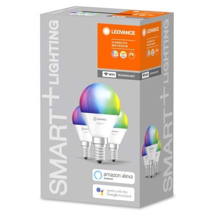 3x LED-pære dæmpbar RGBW-farver SMART+ E14/5W/230V 2700K-6500K Wi-Fi - Ledvance