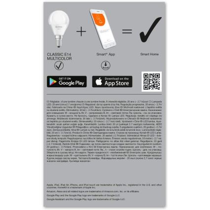 3x LED-pære dæmpbar RGBW-farver SMART+ E14/5W/230V 2700K-6500K Wi-Fi - Ledvance