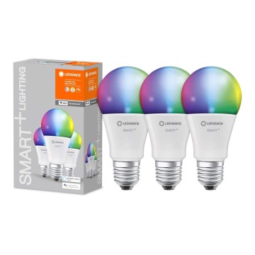 3x LED-pære dæmpbar RGBW-farver SMART+ E27/9,5W/230V 2700K-6500K Wi-Fi - Ledvance