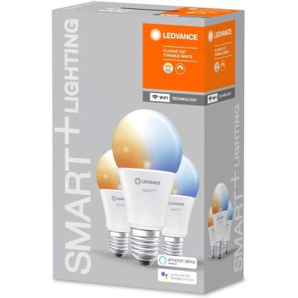 3x LED-pære dæmpbar SMART+ E27/9,5W/230V 2700K-6500K Wi-Fi - Ledvance