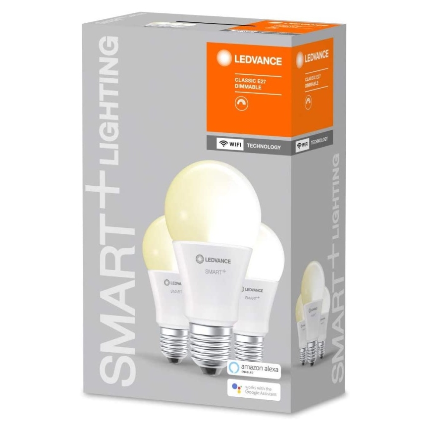 3x LED-pære dæmpbar SMART+ E27/9,5W/230V 2700K Wi-Fi - Ledvance