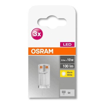 3x LED-pære G4/0,9W/12V 2700K - Osram
