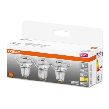 3x LED-pære PAR16 GU10/2,6W/230V 2700K - Osram