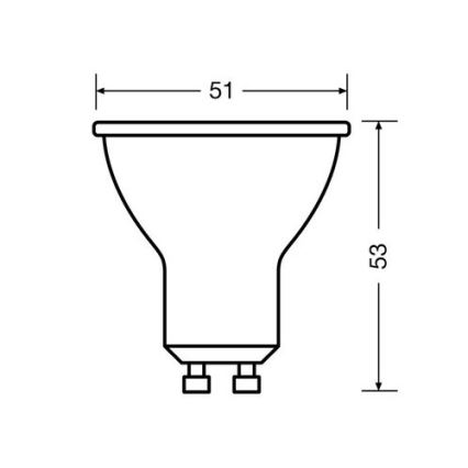 3x LED-pære PAR16 GU10/2,6W/230V 2700K - Osram
