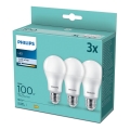 3x LED-pære Philips A60 E27/13W/230V 4000K