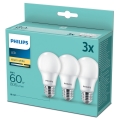 3x LED-pære Philips A60 E27/8W/230V 2700K
