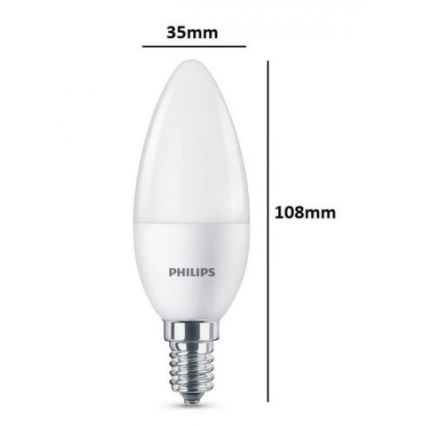 3x LED-pære Philips E14/5,5W/230V 2700K