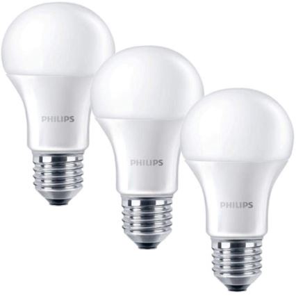 3x LED-pære Philips E27/5,5W/230V 2700K