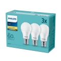 3x LED-pære Philips E27/9W/230V 2700K