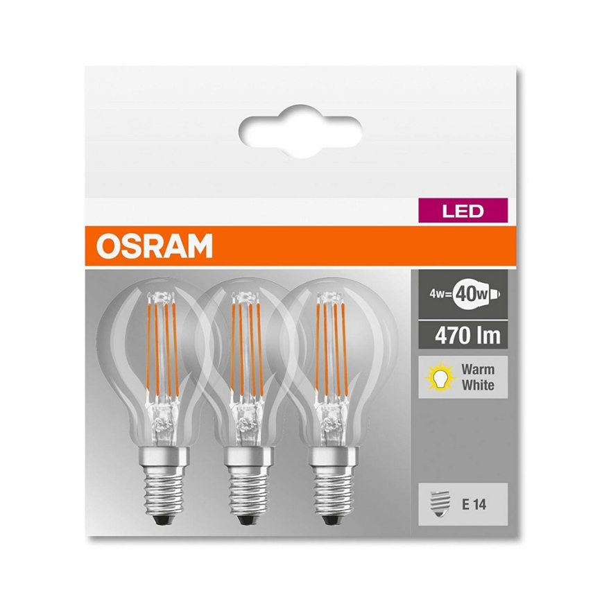 3x LED-pære VINTAGE P40 E14/4W/230V 2700K - Osram
