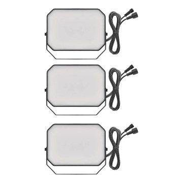 3x Udendørs projektør dæmpbar LED RGBIC  LED/14W/230V 3000-6500K IP65 Wi-Fi Tuya