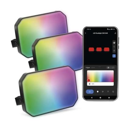 3x Udendørs projektør dæmpbar LED RGBIC  LED/14W/230V 3000-6500K IP65 Wi-Fi Tuya