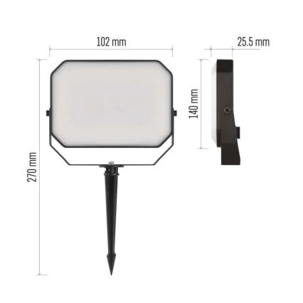 3x Udendørs projektør dæmpbar LED RGBIC  LED/14W/230V 3000-6500K IP65 Wi-Fi Tuya